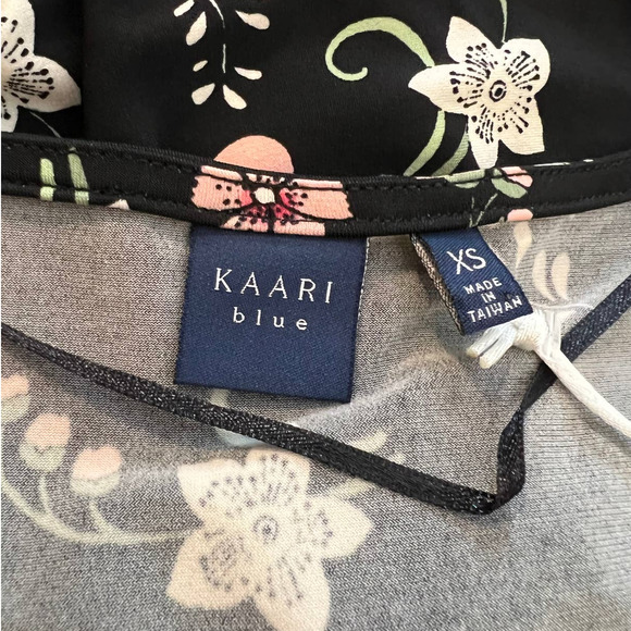 New KAARI blue Dress in Black Pink Multicolored Floral w/Cutout Sleeves Size XS - Picture 4 of 6